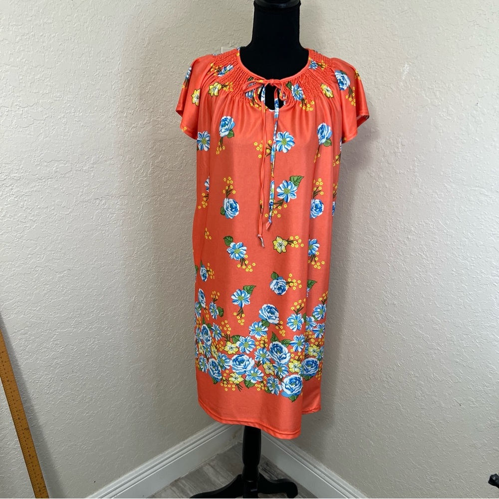 Amanda Paige Sleepwear Short Sleeve Nightgown Floral Print Size S